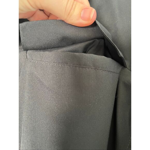 REI Co-Op La Selva Belted Rain Trench Coat Hooded Zip up Black Size L - Picture 11 of 12